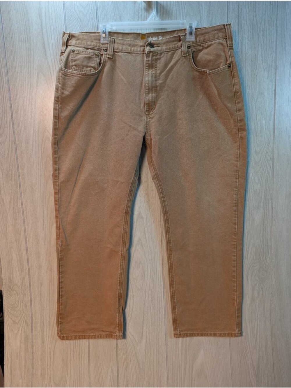 Distressed Carhartt Canvas Carpenter Pants Jeans Mens 42x30 Work 100096-211